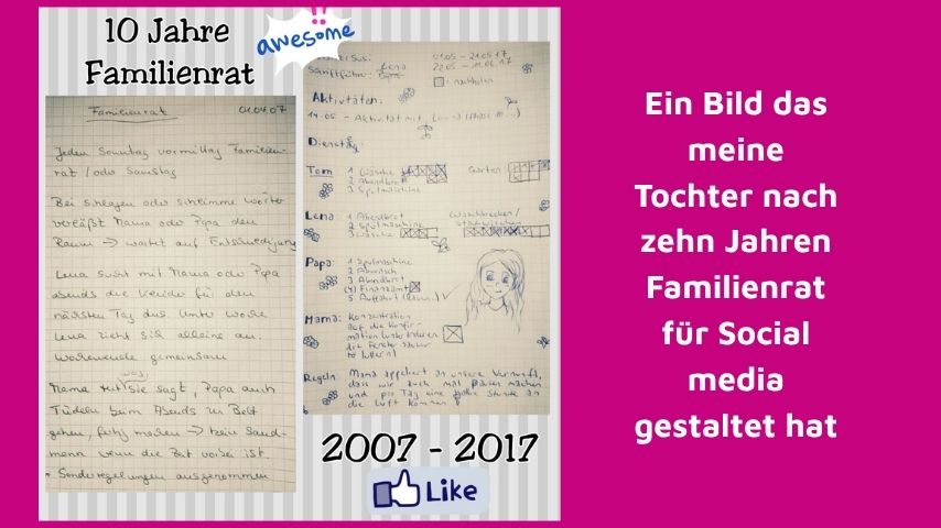 Ein Bild, das meine Tochter nach zehn Jahren Ermutigung für Social Media erstellt hat. 
